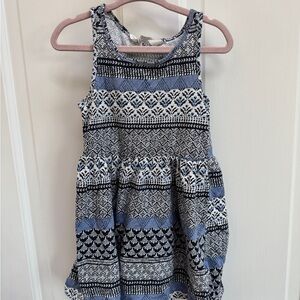 H&M 2-4Y Girls Patterned Blue and White Tank Top Summer Dress